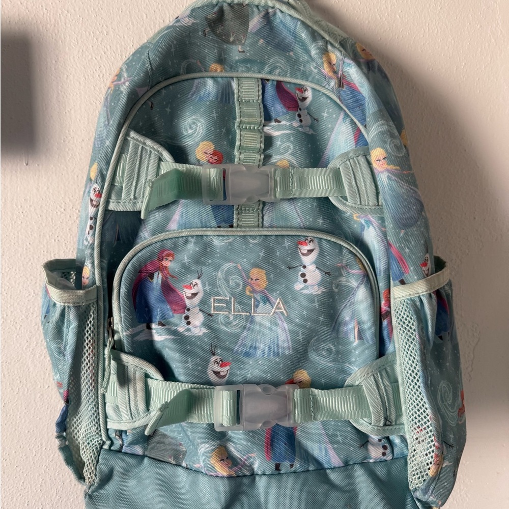 Frozen Themed Kids Backpack (custom name ELLA)- Blue